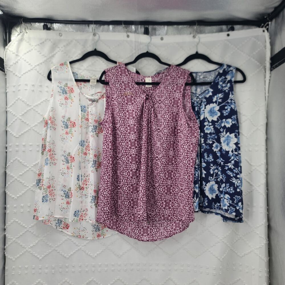 Terra and sky/Sonoma Bundle of 3 Shirts Blue Purple and White Size 1X Vacation